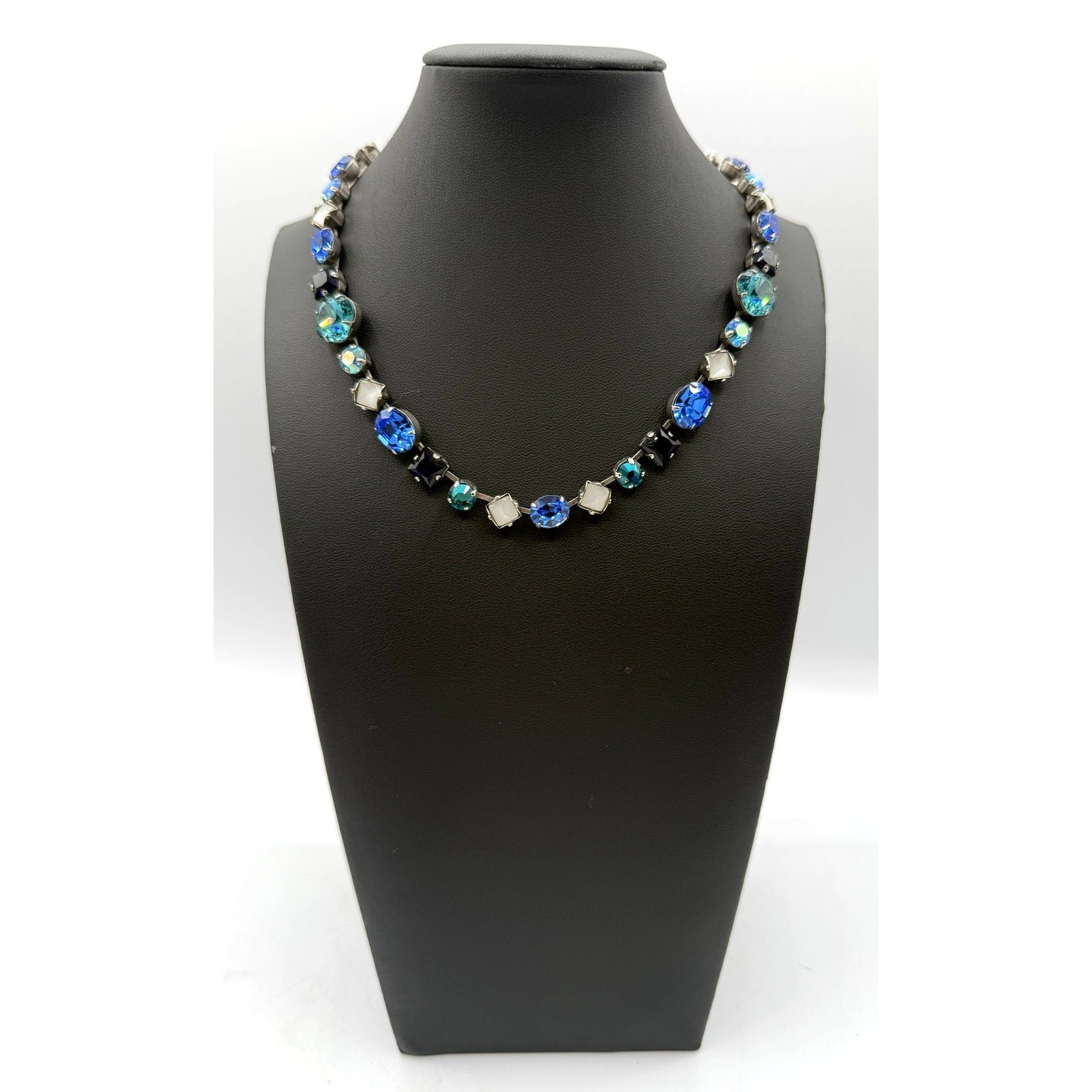 Sorrelli Ultramarine Classic Tee Tennis Necklace W/Swarovski Crystals