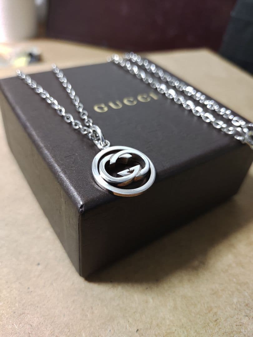 Excellent GUCCI Silver 925 Interlocking Necklace – Luxurious Feel