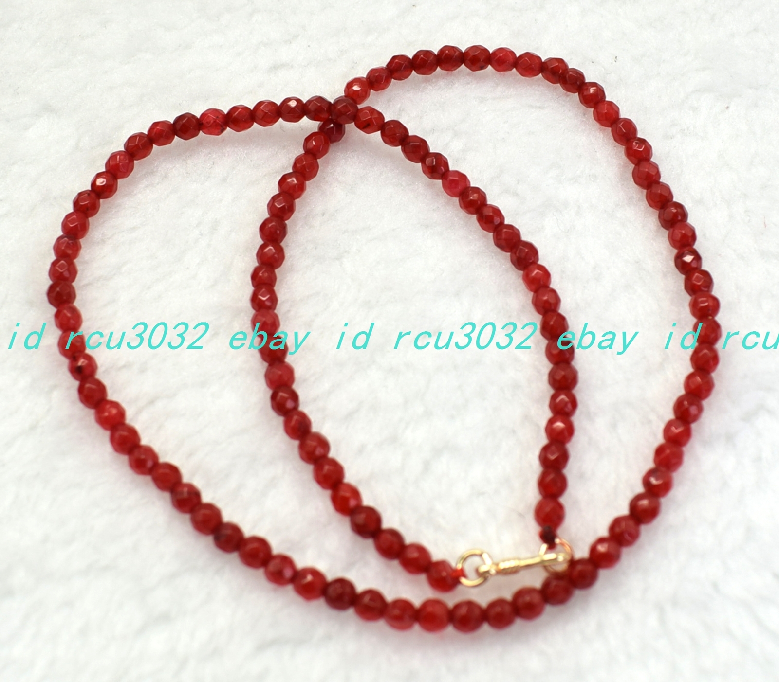 Charming Natural Faceted 4mm Red Jade Round Beads Gemstone Necklace 16-40 In