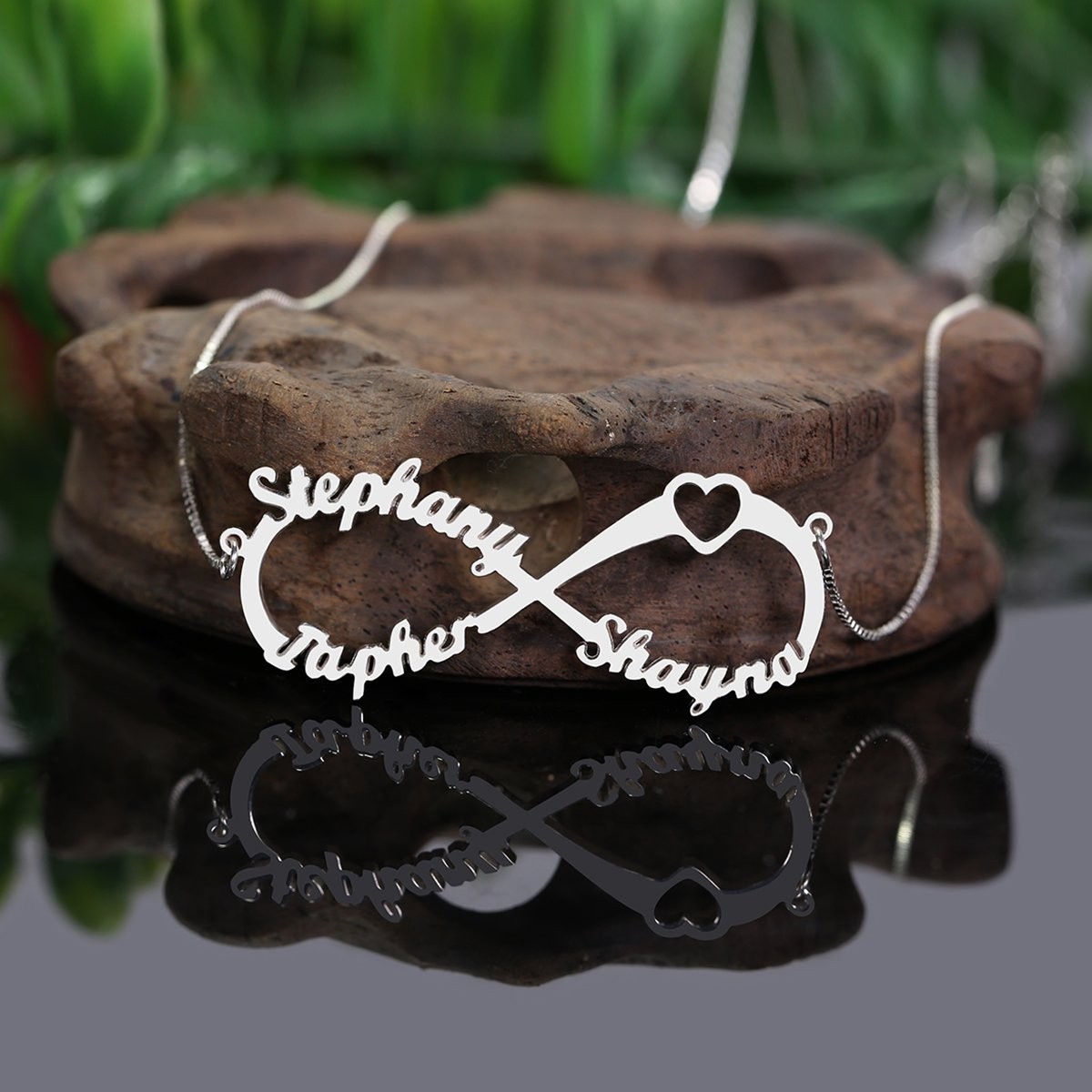 Personalized Infinity Family Name Necklace Pendant Custom Made with Any Names