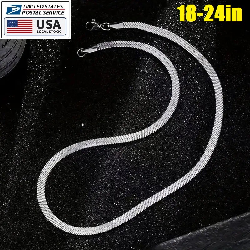 Men Women Stainless Steel Snake Chain Necklace 18-24 Inch Solid Jewelry Gifts