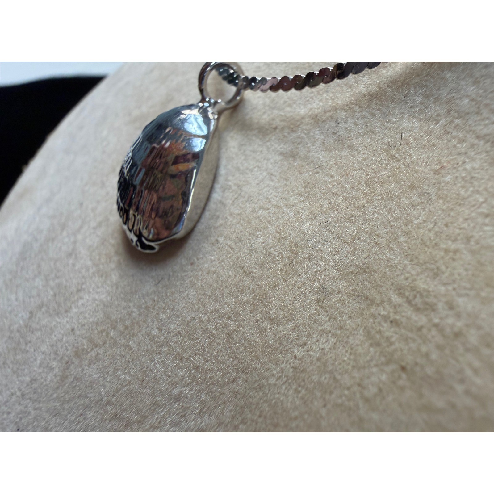 Silver Tone Seashell Pendant Necklace 18 Inch Chain Coastal Beach Jewelry