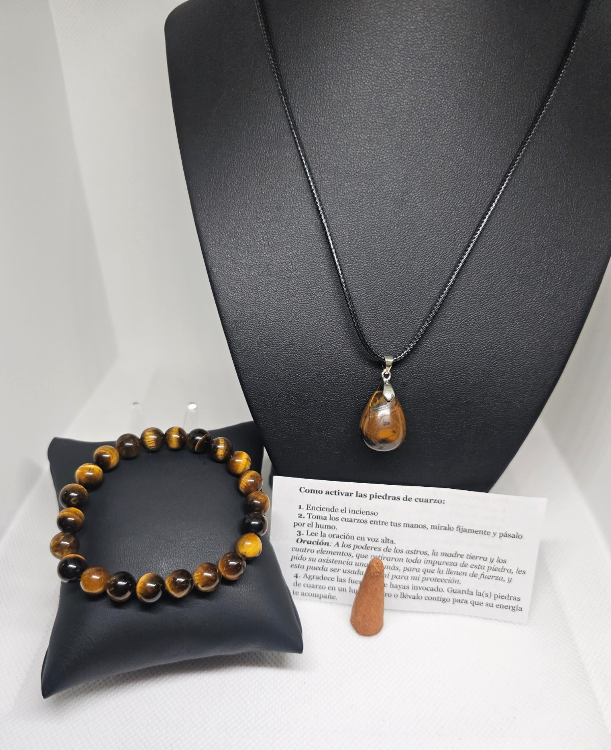 PULSERA Y COLLAR OJO DE TIGRE CUARZO / Tiger’s Eye QUARTZ PROTECCION SUERTE