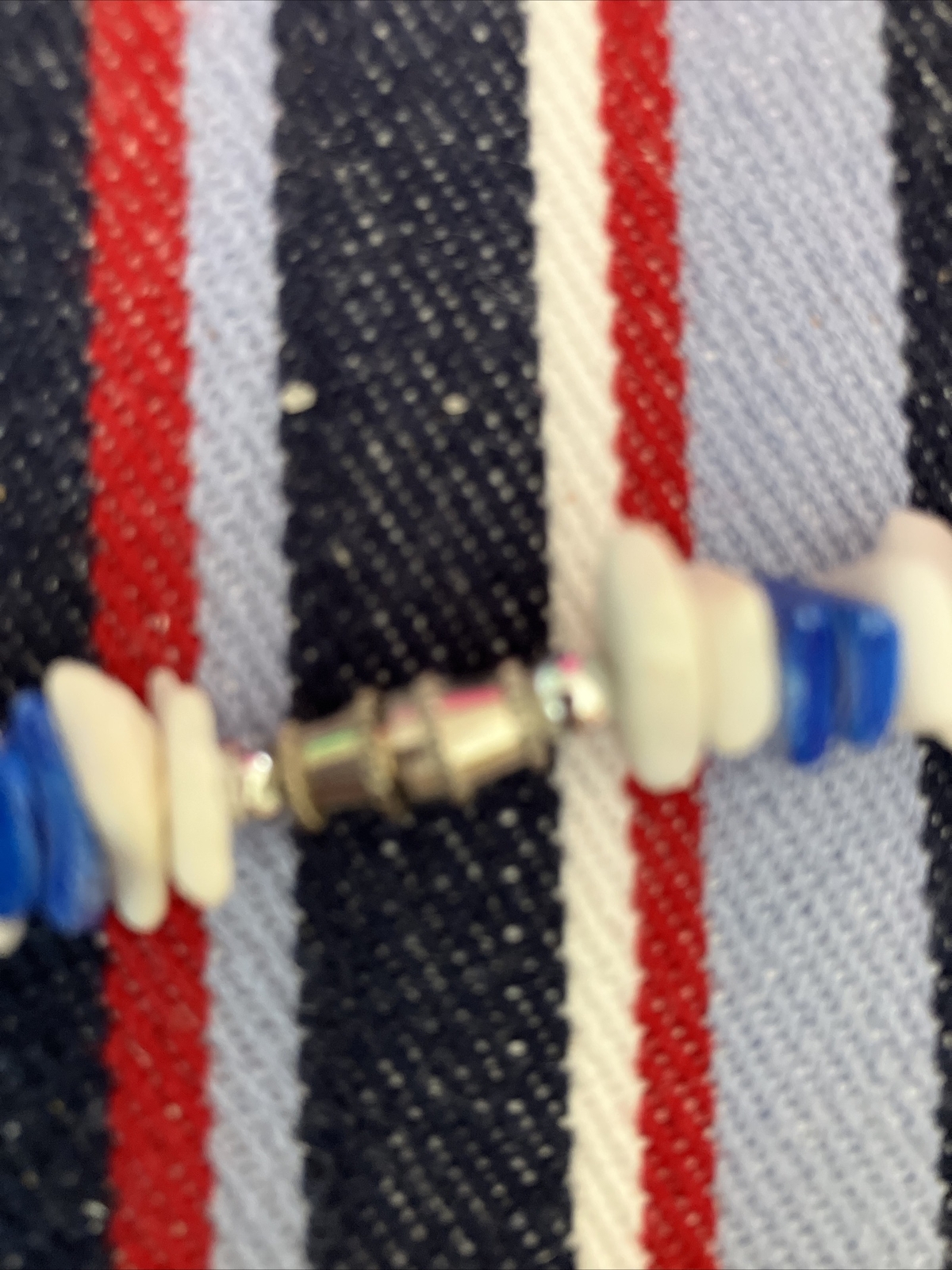 Adult Unisex Blue & White Puka Bead Necklace From Hawaii