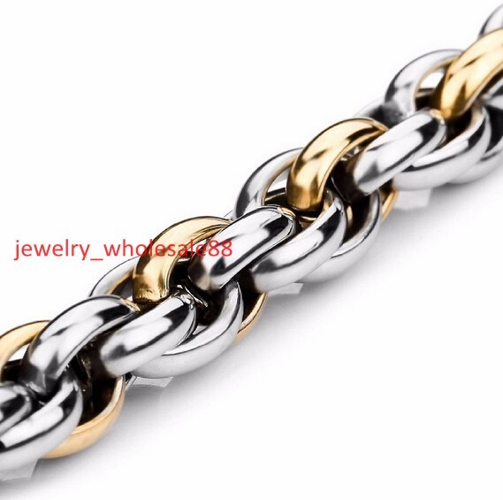 18”-36” Pure Stainless Steel Huge Rope Link Chain Necklace in Men Jewelry 9mm