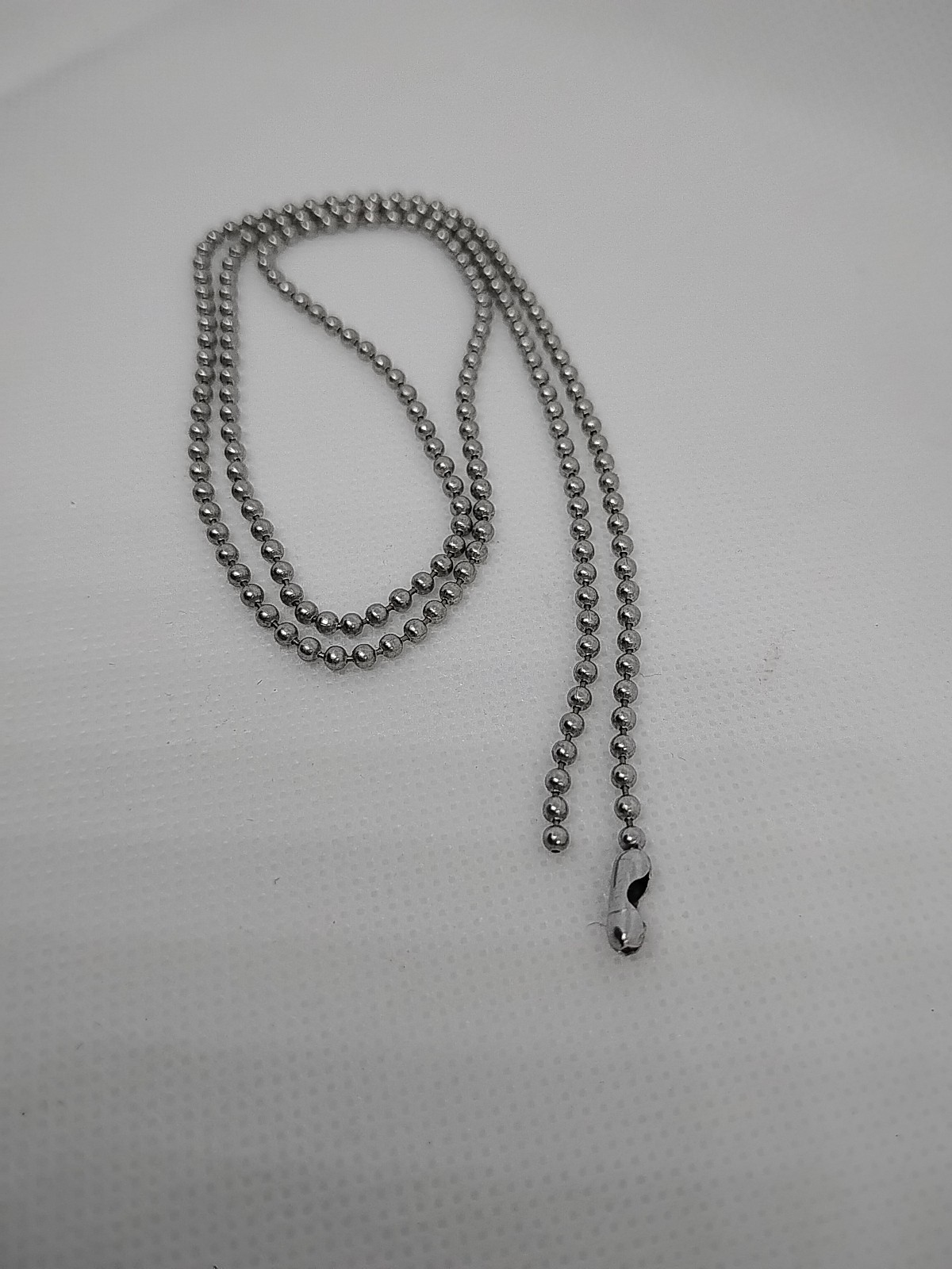 Stainless Steel Ball Chain 24″ Dog Tag Bead Necklace 2.3 Mm Mens Womens Jewelry