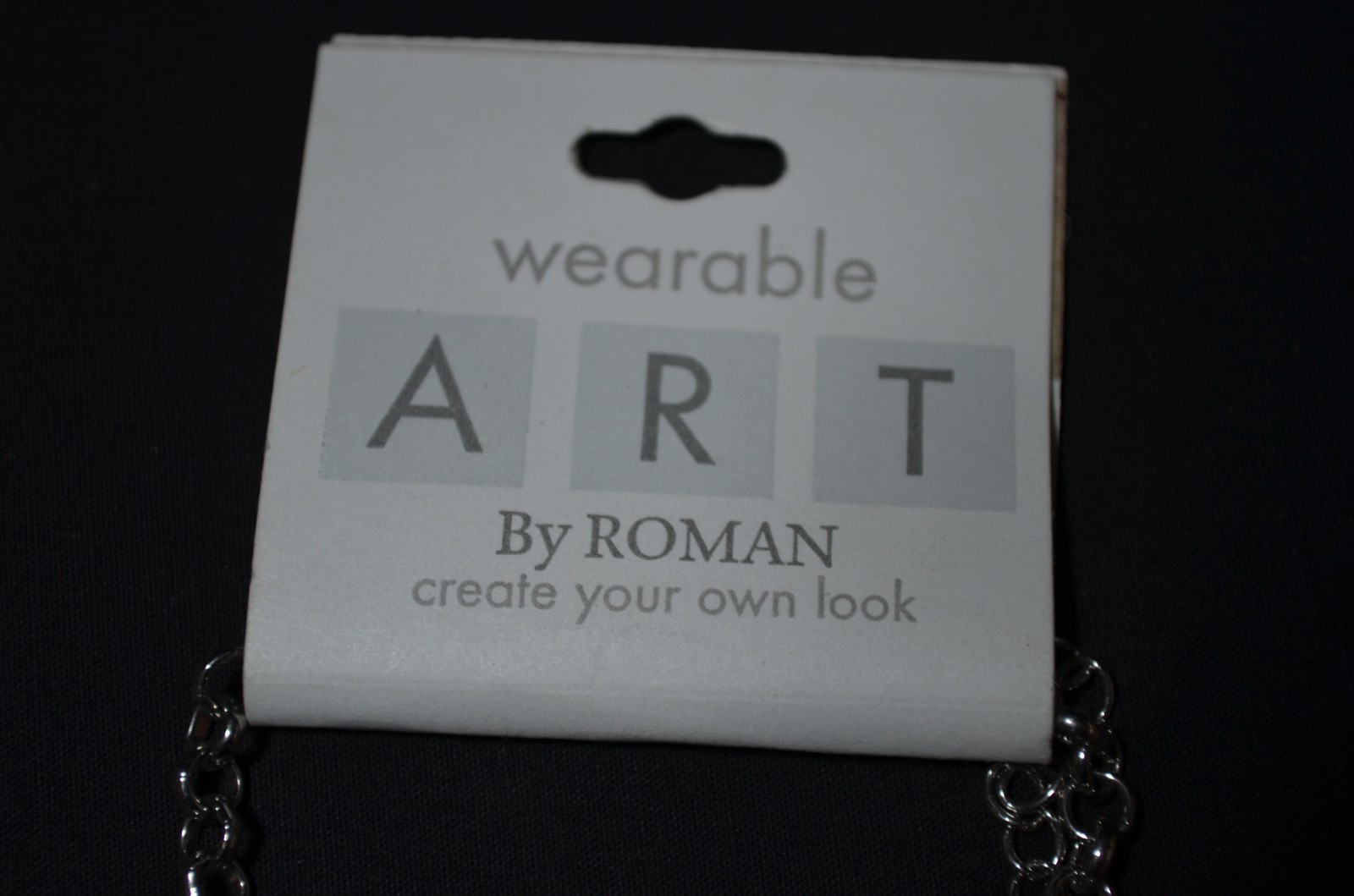 NEW Wearable Art by ROMAN – Silver Tone Adjustable Pendant Chain – Marked RMN