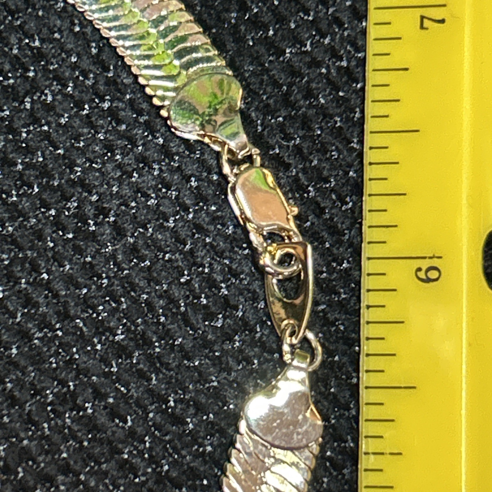 GOLD PLATED 8mm HERRINGBONE 18”Chocker Necklace Chain For Men Or Women
