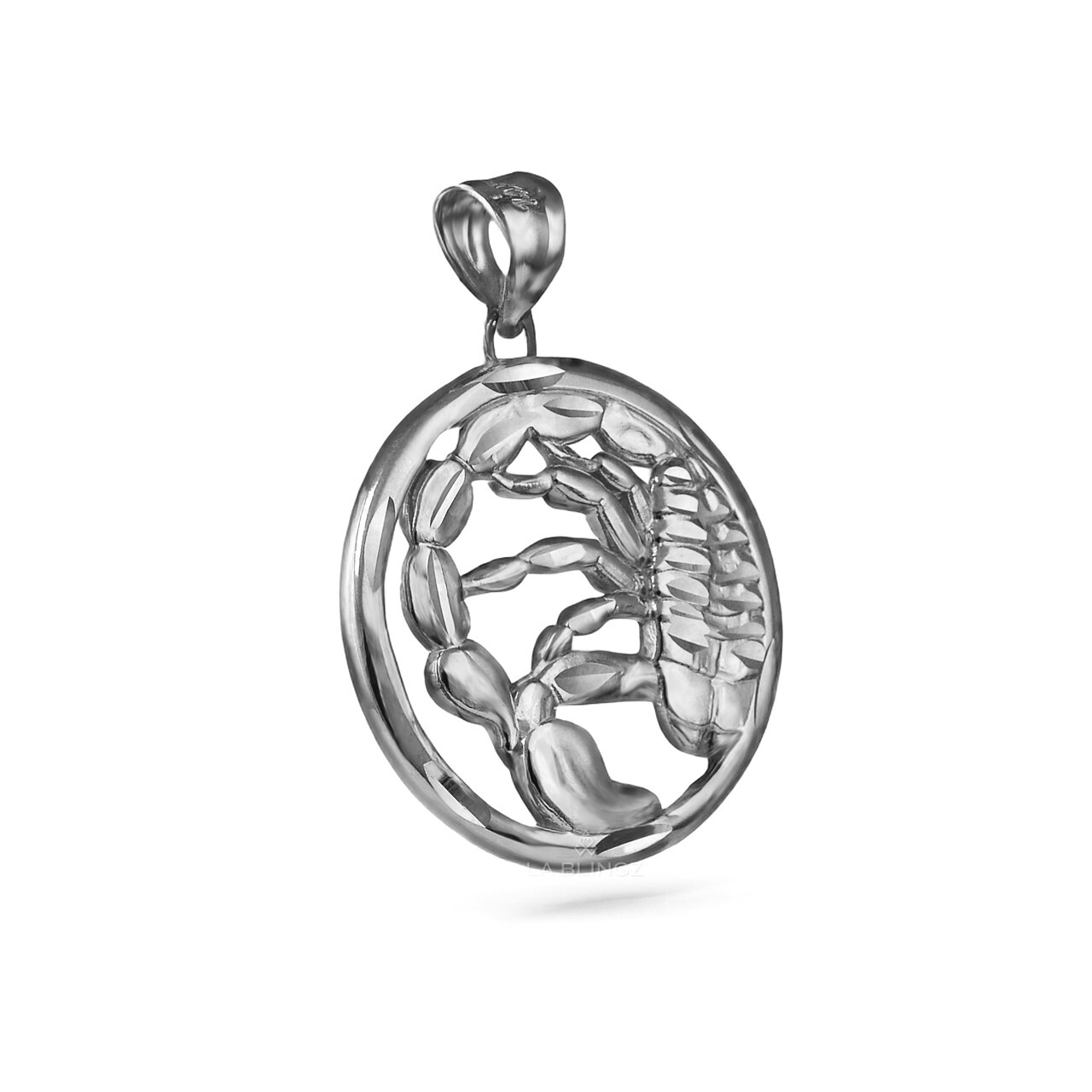 Sterling Silver Zodiac Round DC Pendant Necklace | 12 Horoscope Signs Available