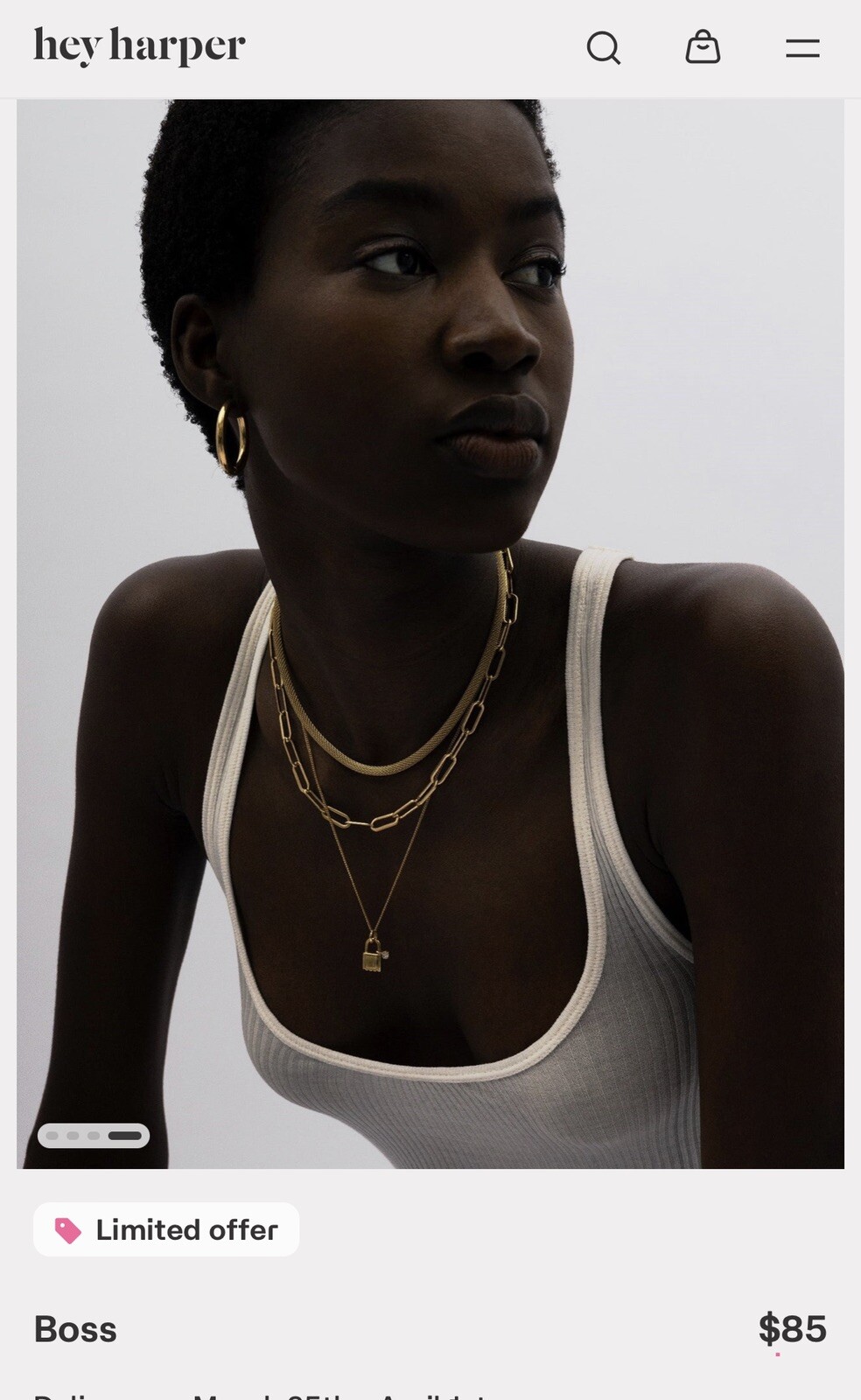 NWT 🌺 Hey Harper ‘Boss’ Gold Paperclip Chain Necklace (Length: 41cm-46cm) $85