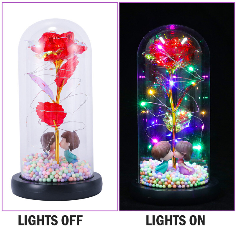 Beauty and The Beast Rose LED Enchanted Galaxy Rose Eternal Flower Lighted Décor
