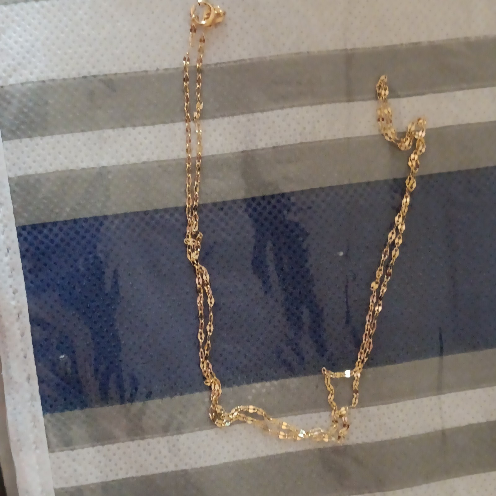 10K Yellow Gold Rope Chain Necklace 16 In Lobster Clasp Signed No Stone