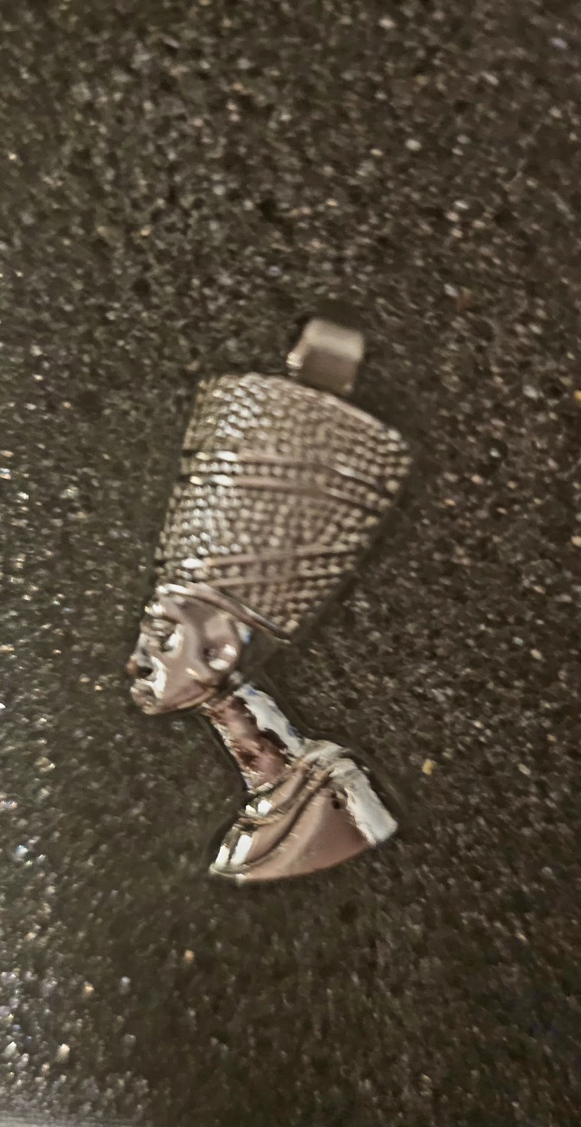 Silver Tone Egyptian Nefertiti Queen Head Charm Pendant, Metal, No Stone