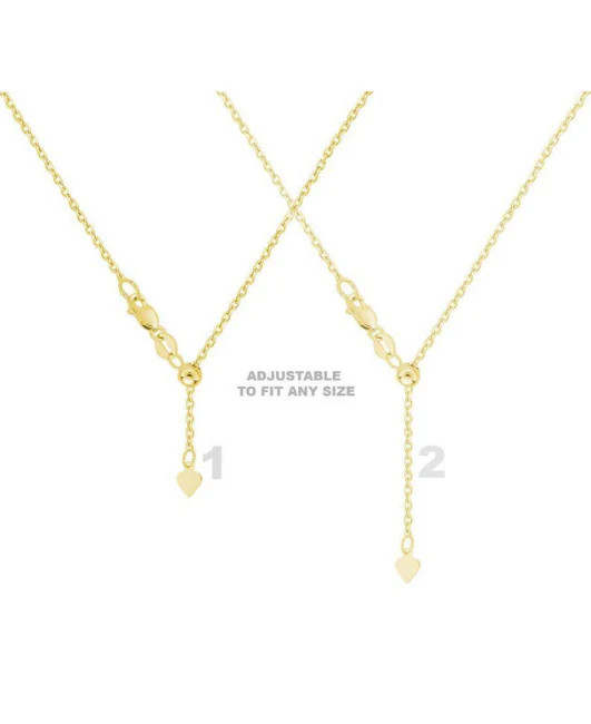 14K Solid Yellow Gold Adjustable Chain Necklace Box Rope Wheat Franco 22-30″
