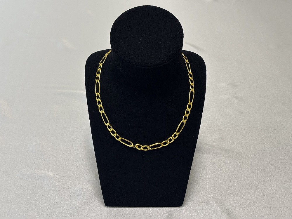 Pure 18K Gold Men and Womens Buckle 7mm 20in Fashion Necklace with Box