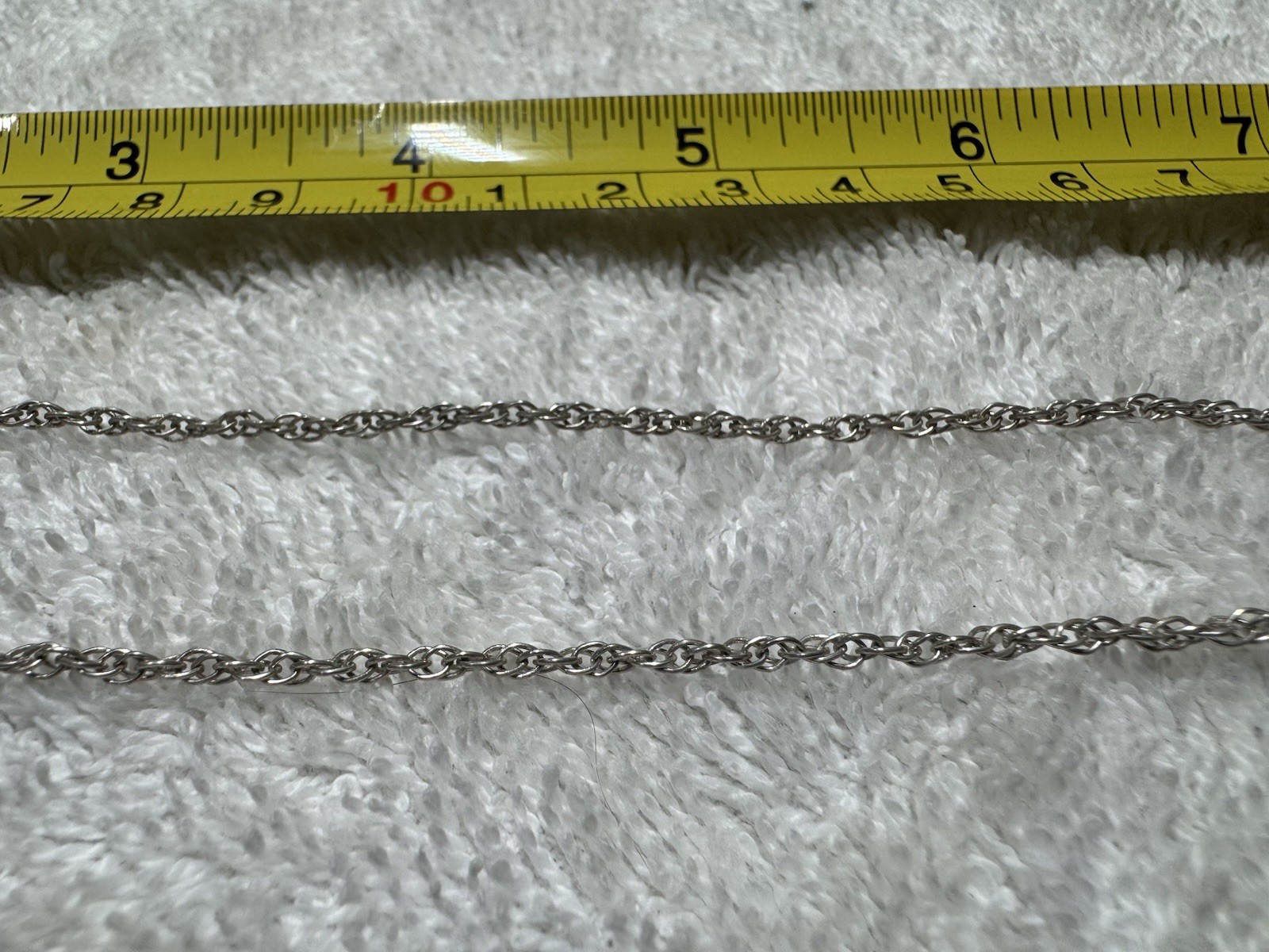 Antique 925Silver Rope Chain Necklace 18 in Metal, Spring Ring Closure, No Stone