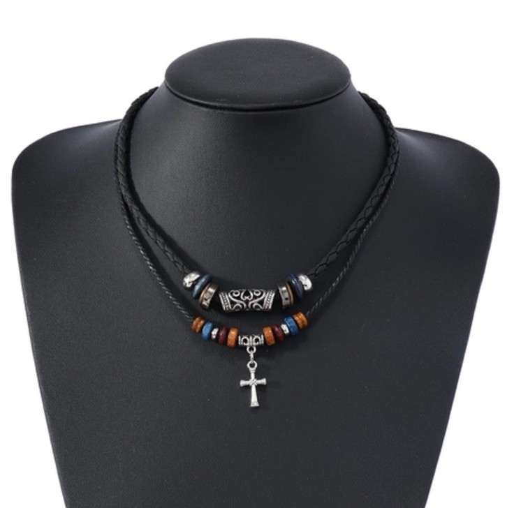 Multi-Layered Faux Leather Necklace Bohemian Beaded Jewelry Men & Women