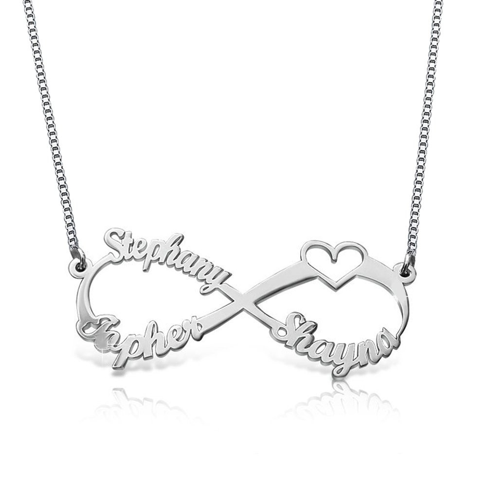 Personalized Infinity Family Name Necklace Pendant Custom Made with Any Names