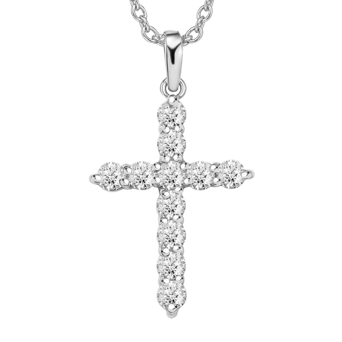 ** NEW Lab Grown Diamond Cross Pendant Necklace | 0.50 CTW | G-H SI | 20″ Chain