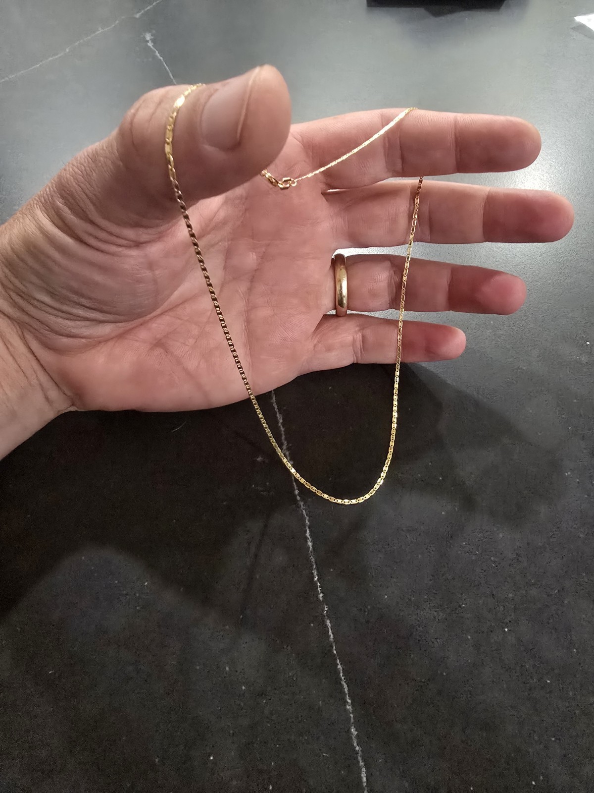 SOLID 10k gold 16 inch Valentino necklace