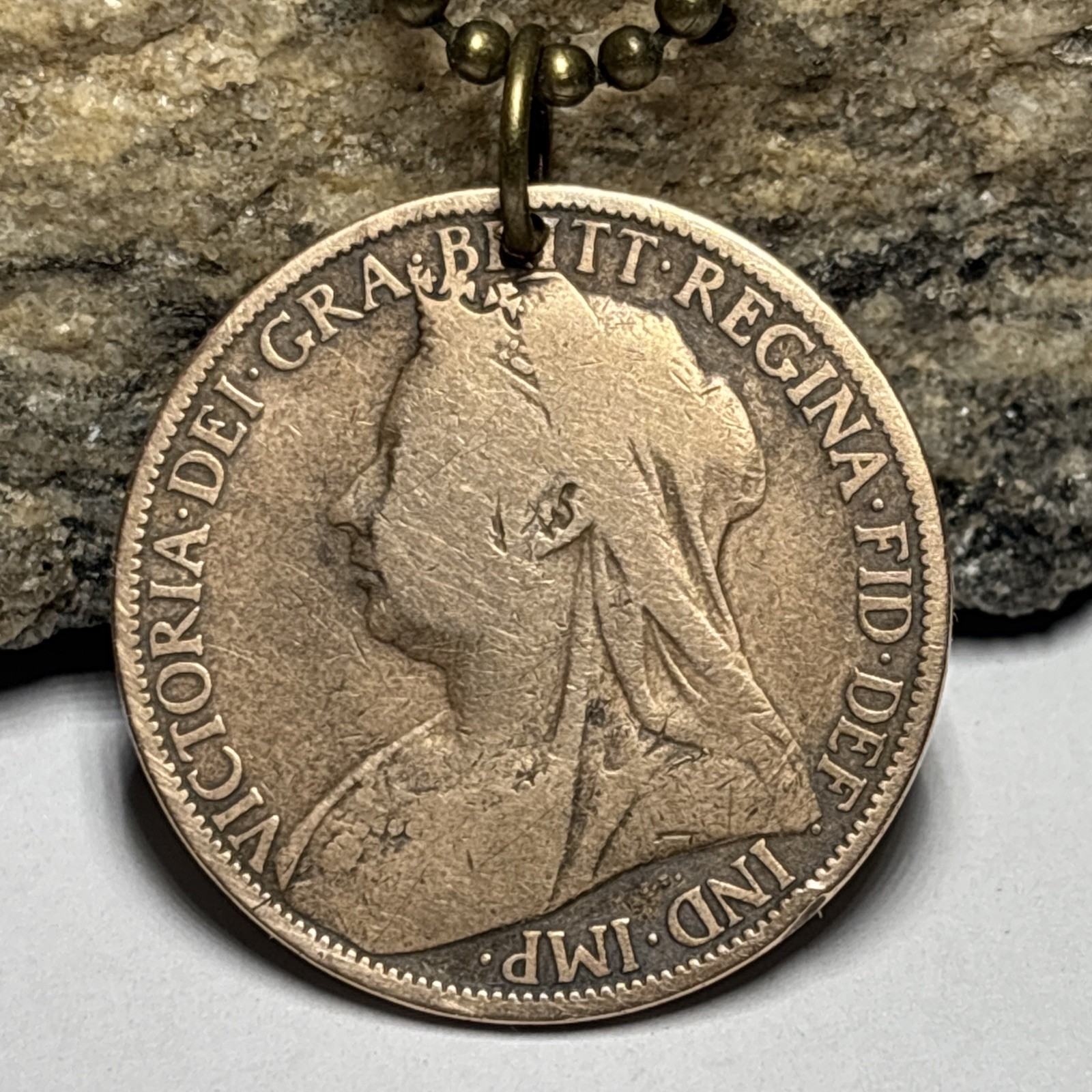 1899 England UK P. Coin Pendant Victoria London. Great Gift! 🎁 Wear History!