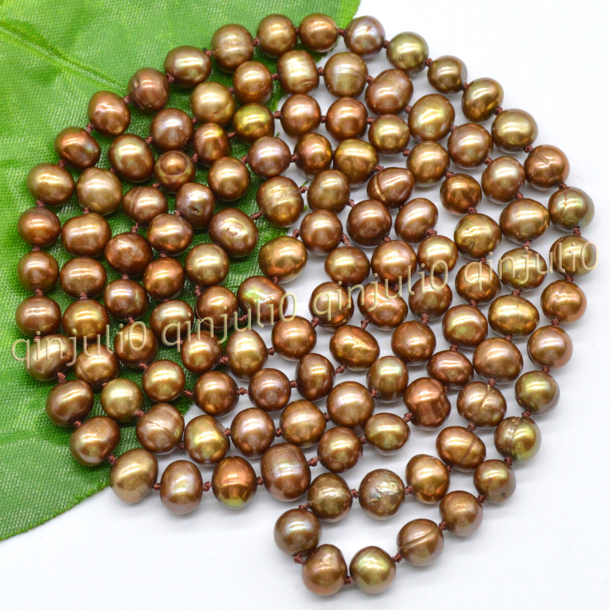 Real Natural 7-8mm Coffee Freshwater Cultured Pearl Necklace 16-100inches