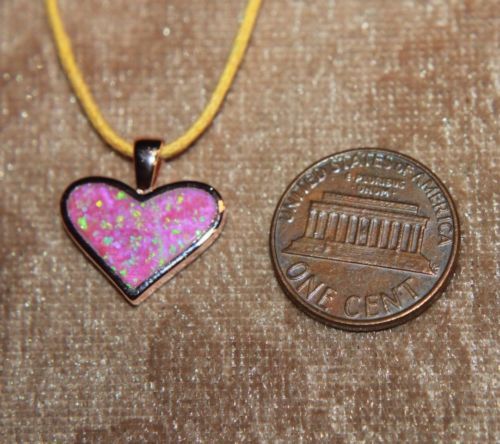 fire opal necklace pendant gemstone silver jewelry cocktail modern petite Heart