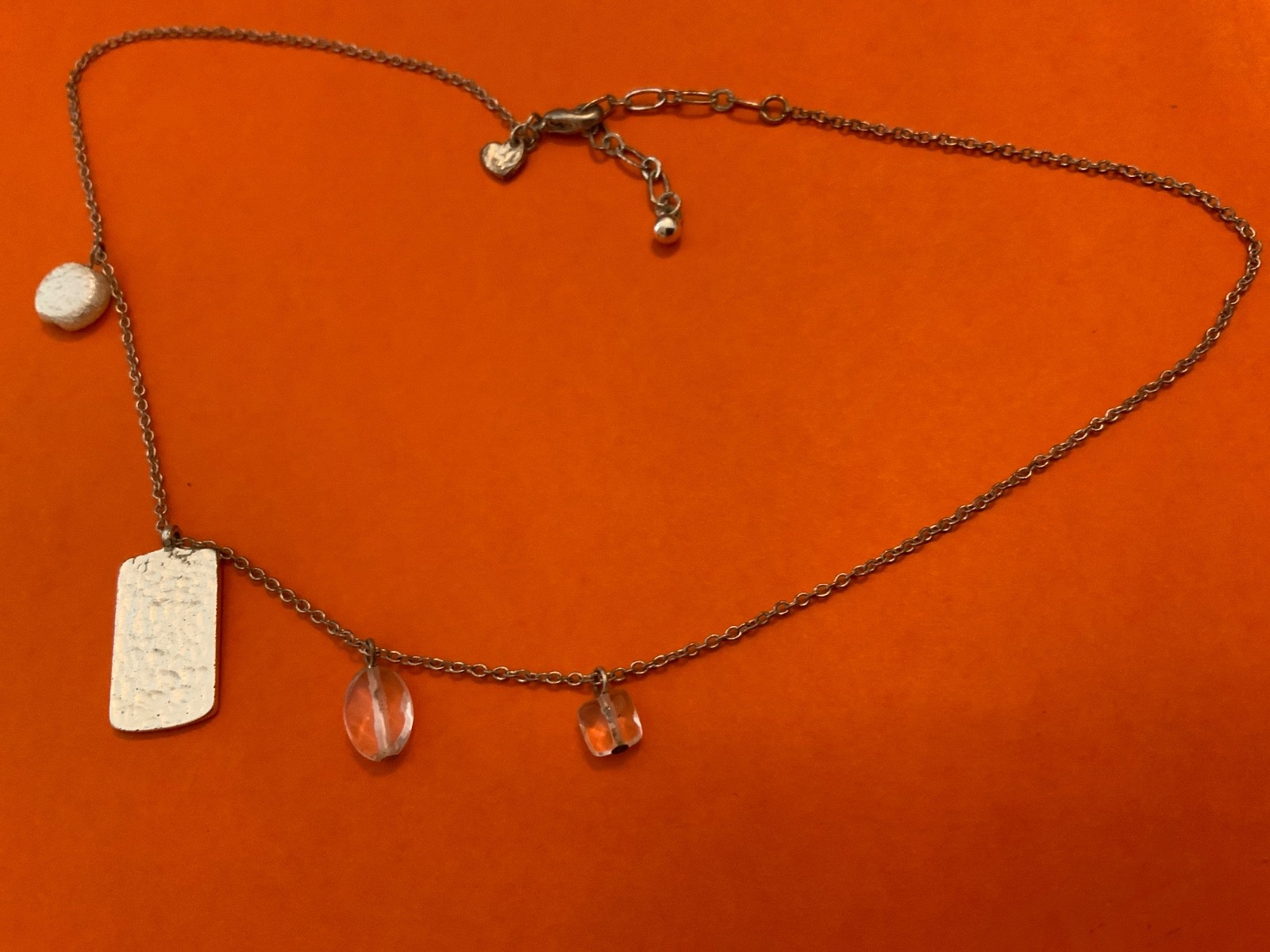 ID Signet tag Coin Pearl crystal AEO American Eagle outfitters dainty necklace