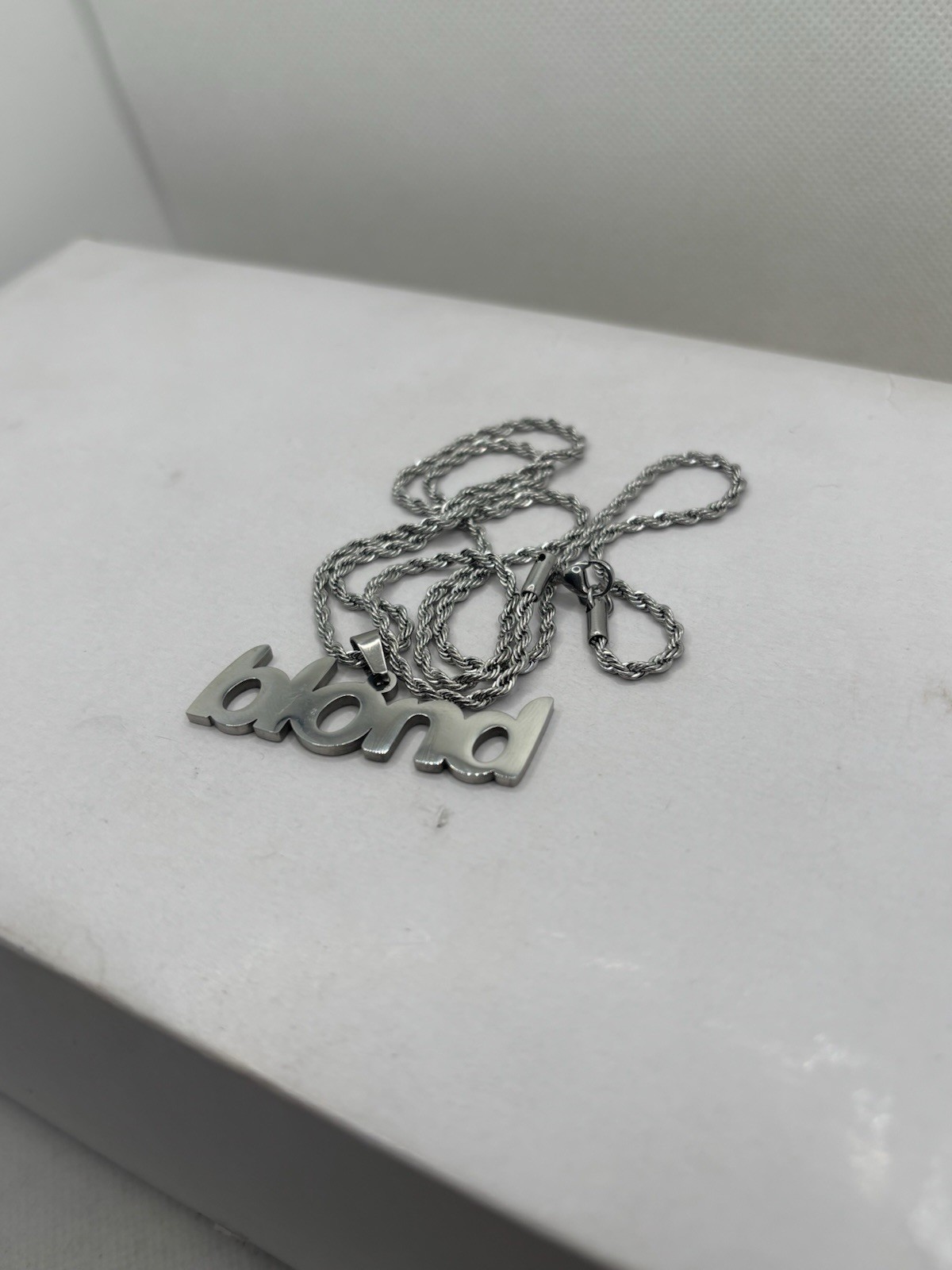 60 Cm Stainless Steel Blond Pendant Necklace Rope Minimal Streetwear Jewelry