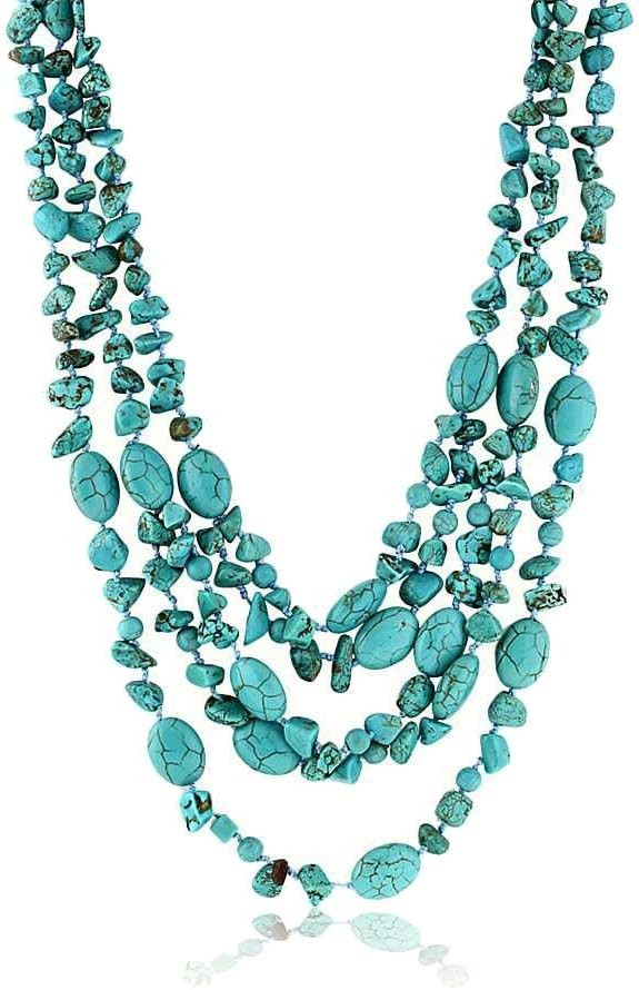 Chic 20” Simulated Turquoise Necklace with Toggle Closure – Ideal for Occasions