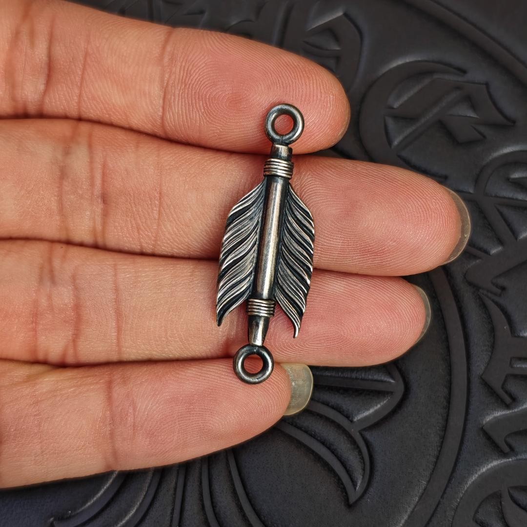 Indian-Style Feather Accessory, SV925 Silver.