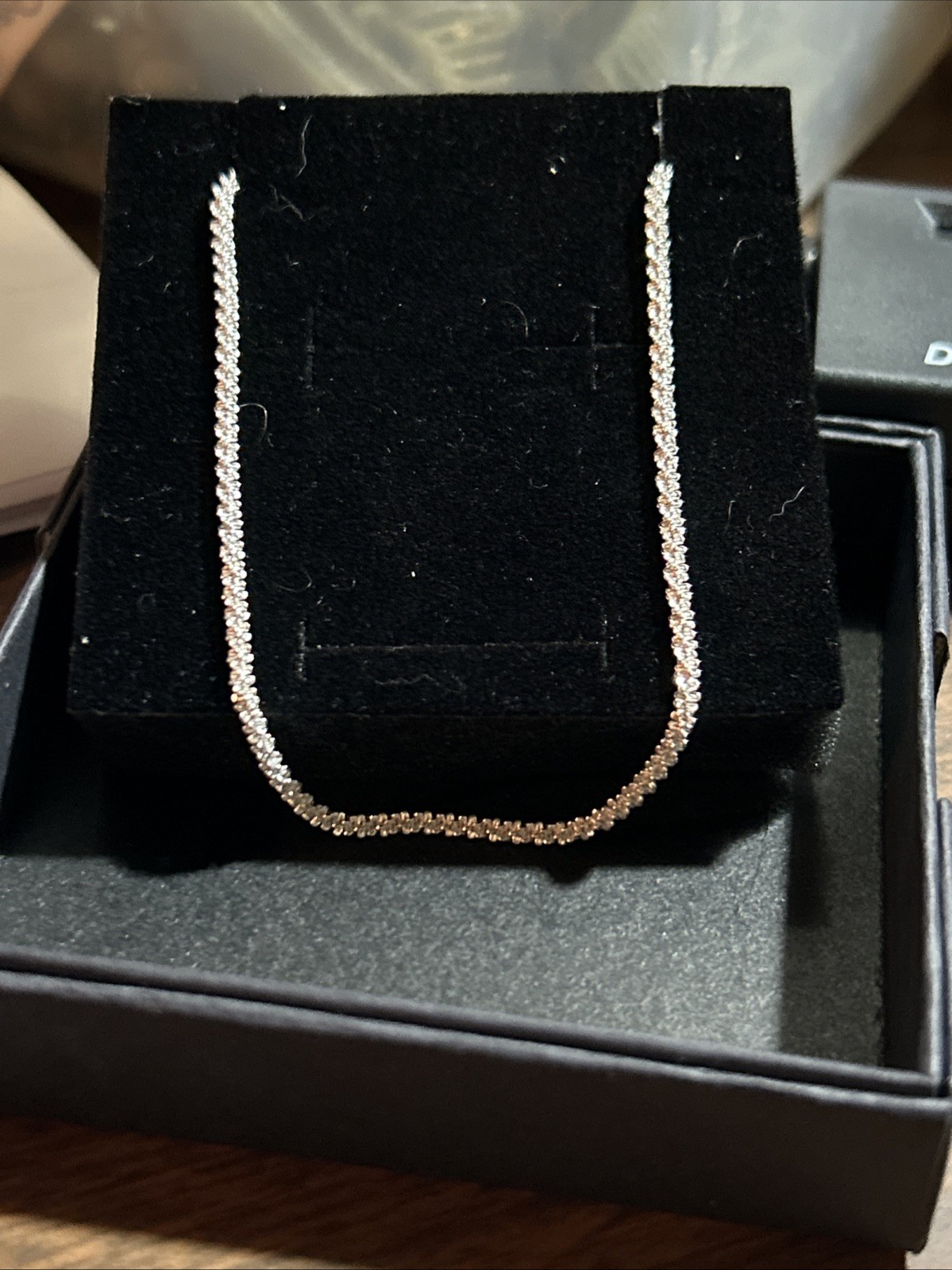 18inch Silver Tone Sparkle Chain Necklace with Lobster Clasp