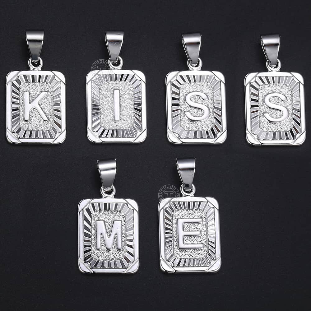 White/Yellow Gold Filled ALPHABET Initial Letter A-Z Pendant Charm Hot Wholesale