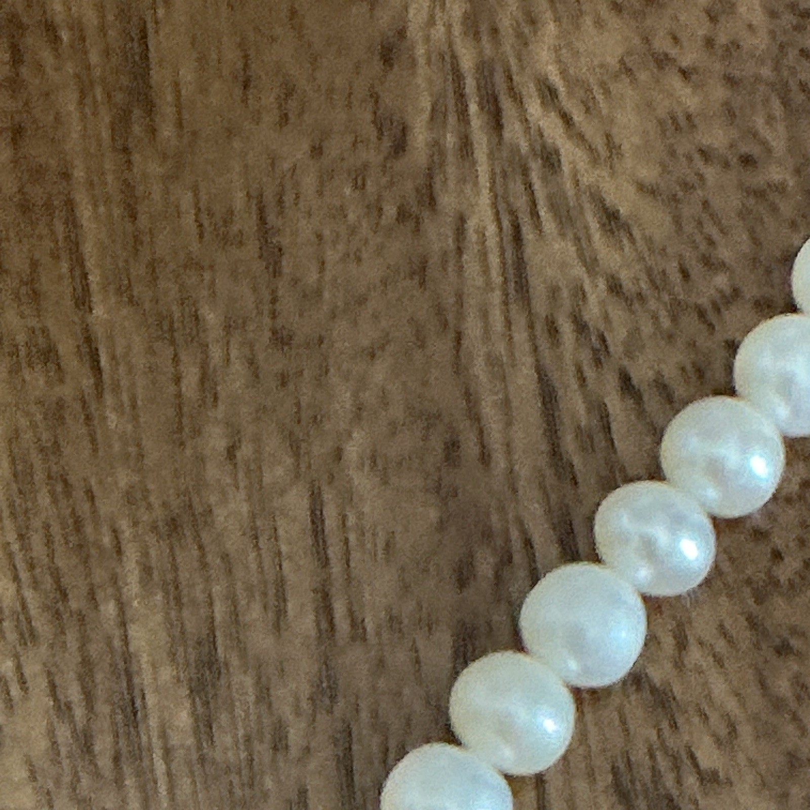 White Round Pearl Beaded Strand Necklace, No Secondary Stone, Beaded 19-20 pearl
