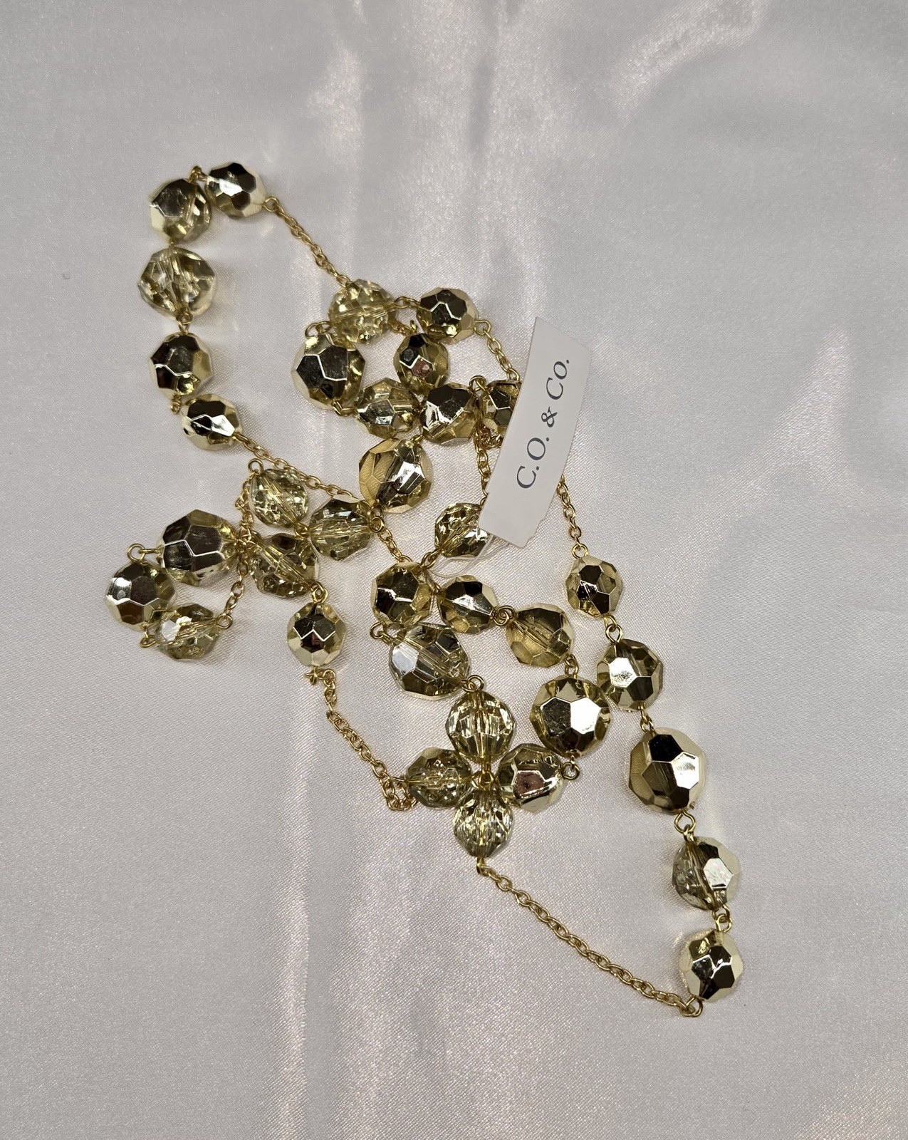 C.O. & CO. Gold Beaded Chain & Multicolor Beaded Necklaces, 18in Lot
