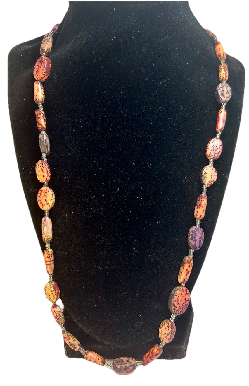 Lot Of 3 -Various Crafted Necklaces Beads & Stones Pendants Earthtones Vintage