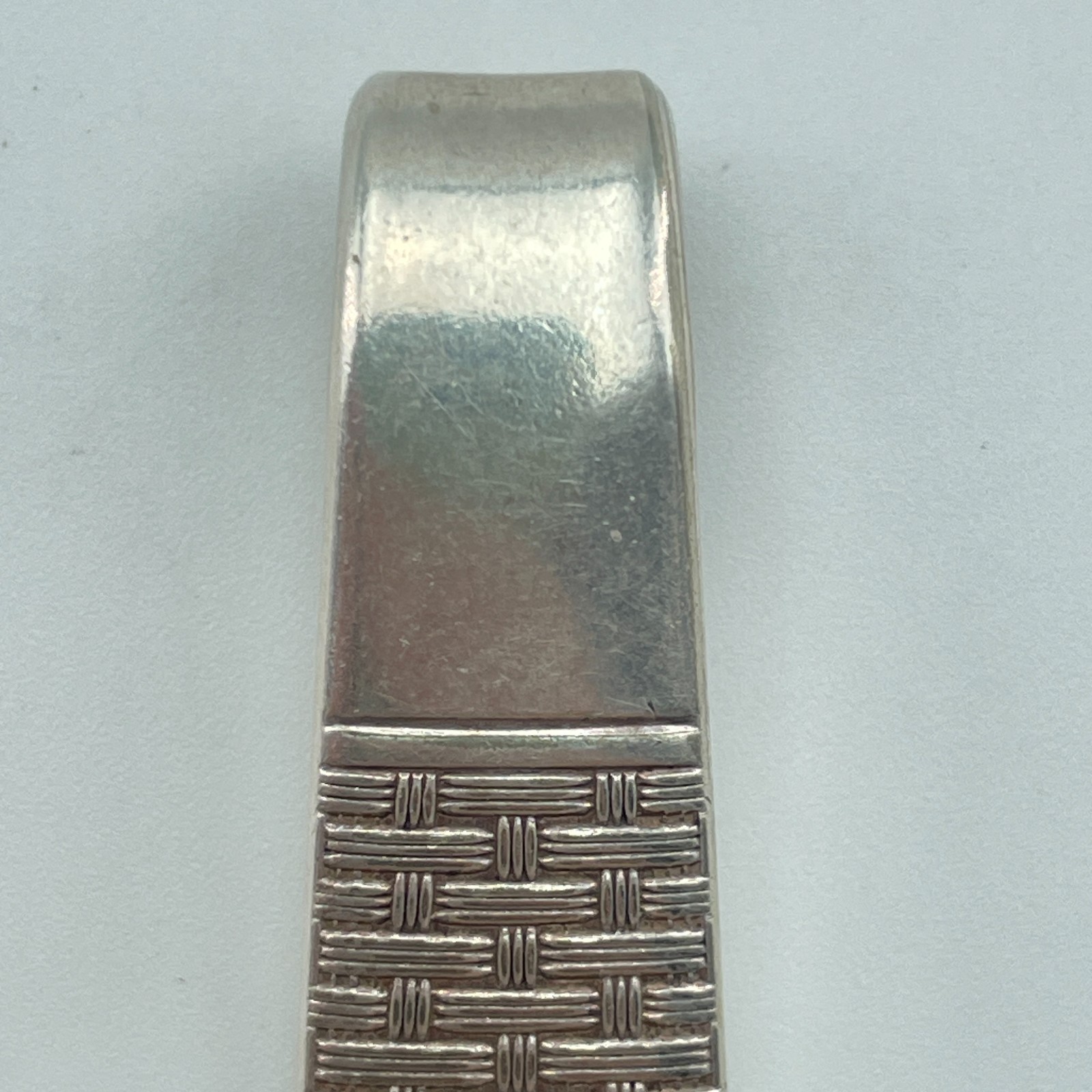 Silver Plated Basket Weave Pendant Bail Slide Enhancer No Chain 1.5in Fashion