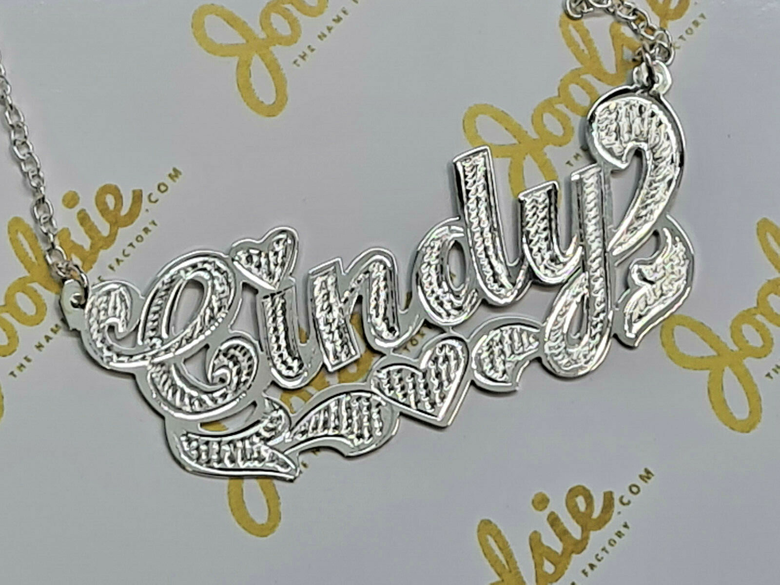 PERSONALIZED STERLING SILVER .925 SINGLE NAME PLATE CHAIN NECKLACE * FREE SHIP