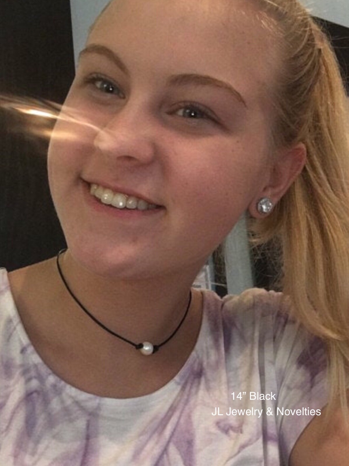 Pearl Choker, Single Freshwater Pearl and Leather Choker Necklace