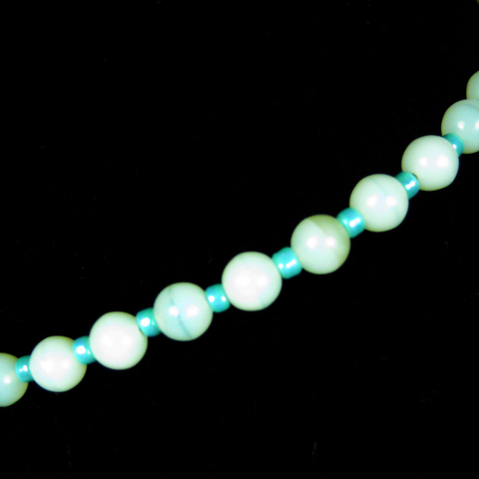 Necklace Women 15 In Strand Plastic Jewelry Green Bead Collar Choker Blue