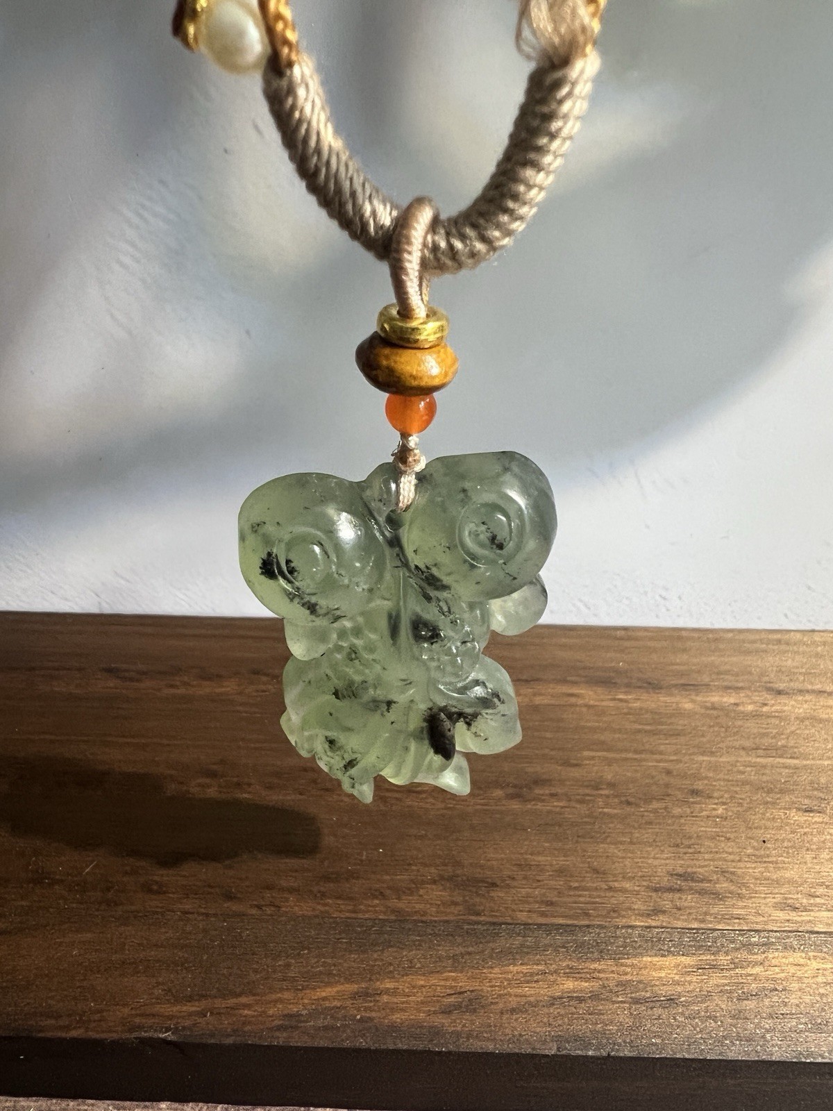 Natural sleeve jade goldfish hand-woven necklace