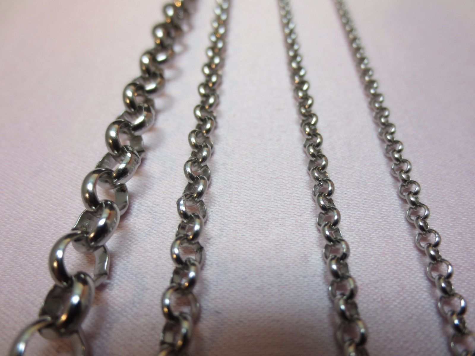 2.5/3/4/6/10mm STAINLESS STEEL SILVER CROSS LINK ROLO ROPE CHAIN NECKLACE 7-44″