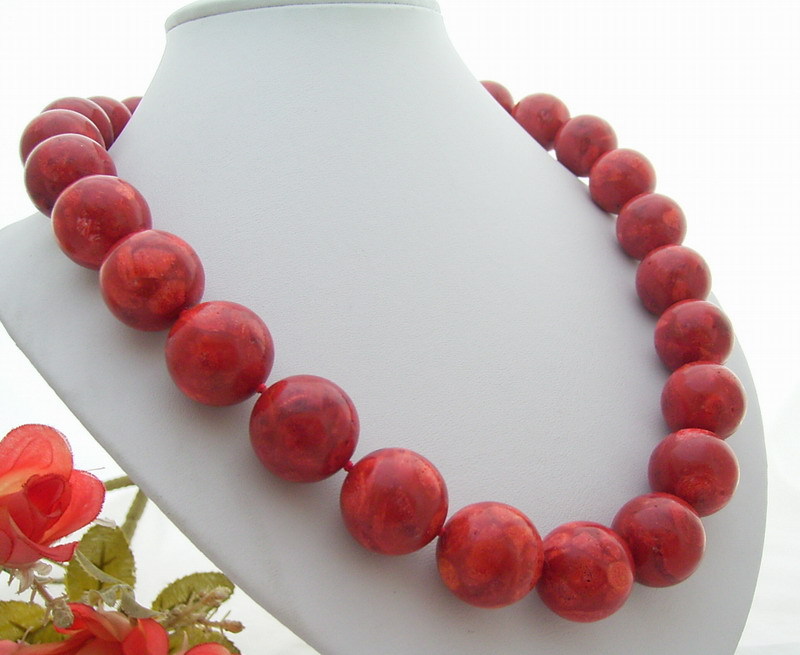 20″ 20MM Red Coral Necklace