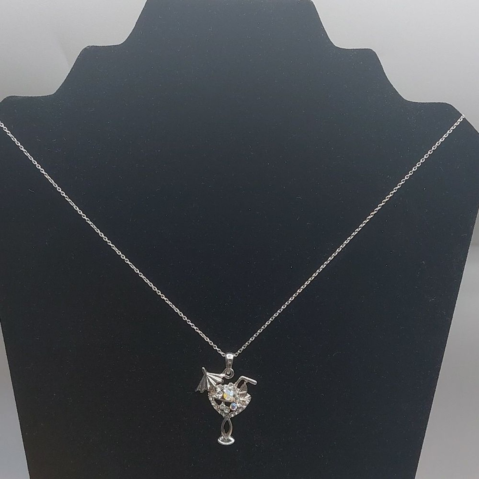 Margarita Cocktail Drink Pendant On Stainless Steel Chain Necklace