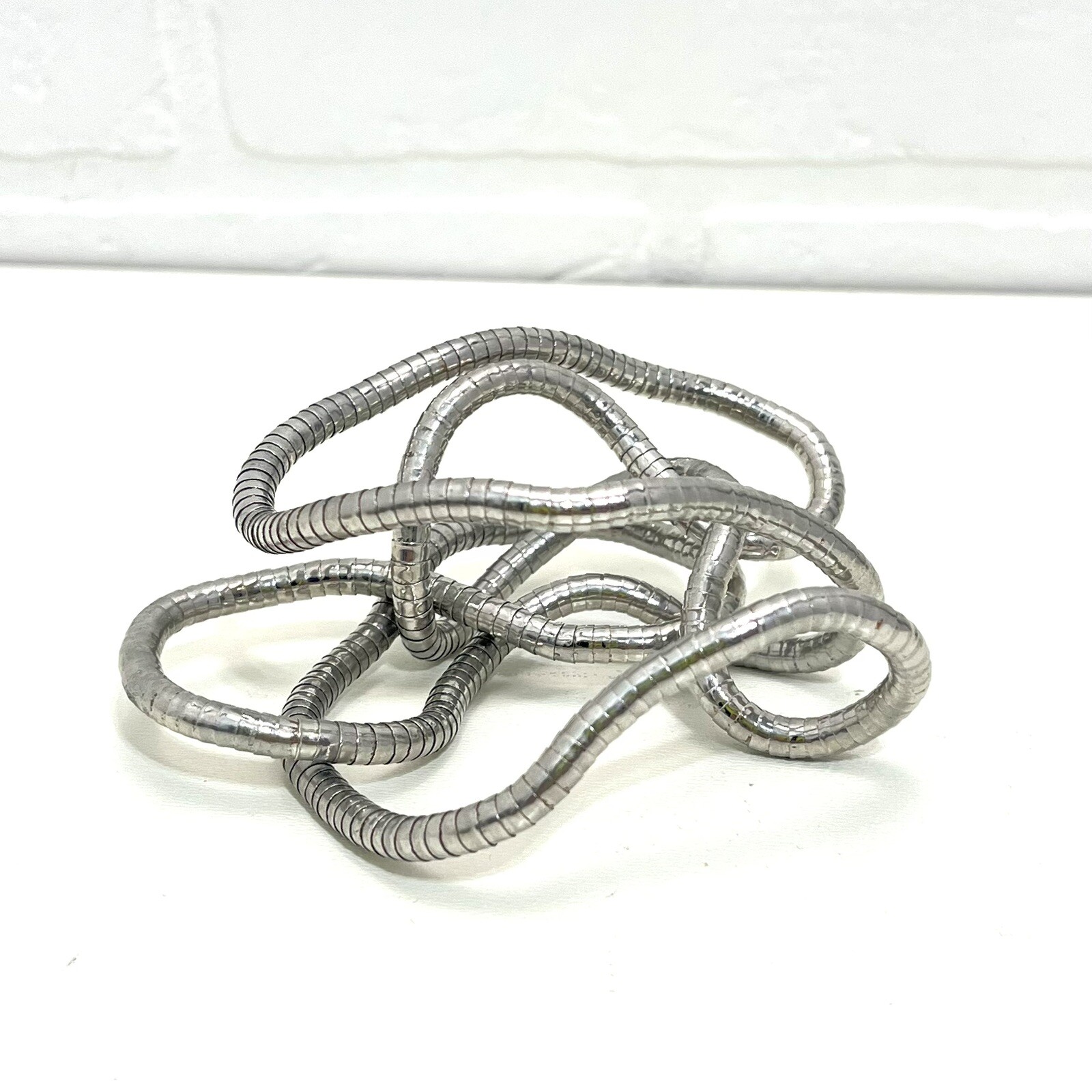 Adult Fidget. Office Toy. Repositional Art Decor. Bendable Silver Color Necklace