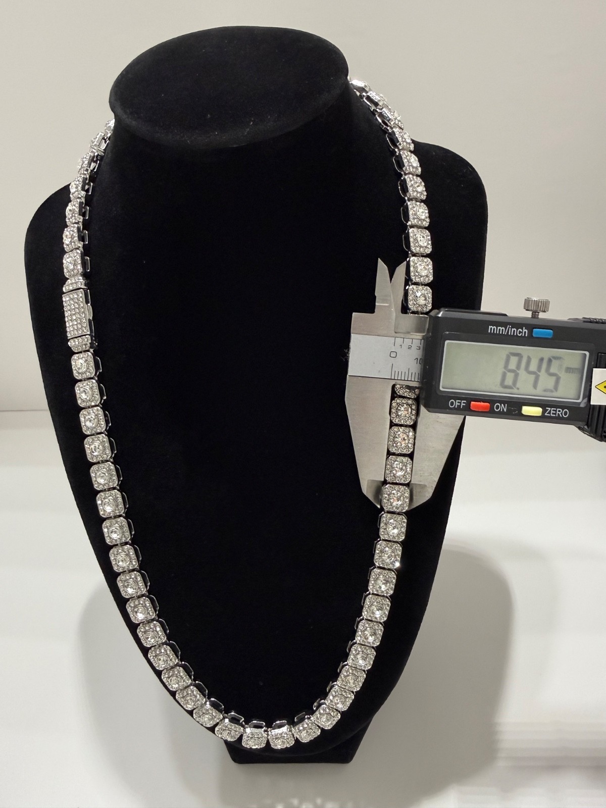 tennis chain necklace iced out vvscz over stainless 22inch 8mm box lock