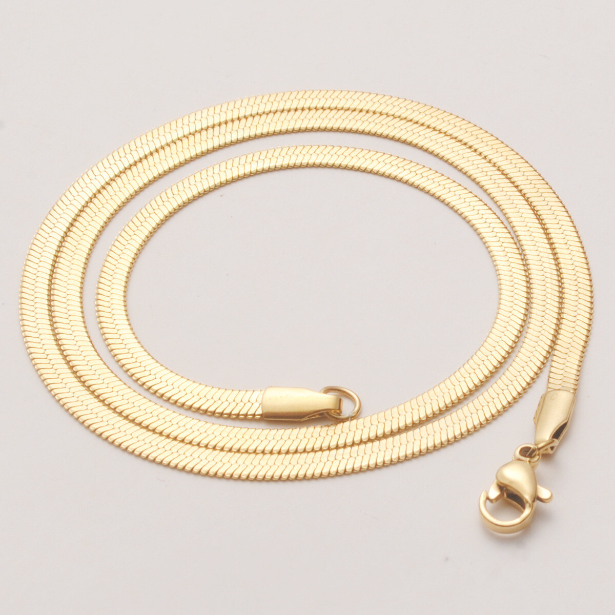 Wholesale New Stainless Steel Silver Gold 3MM Flat Snake Chain Necklace 16″- 24″