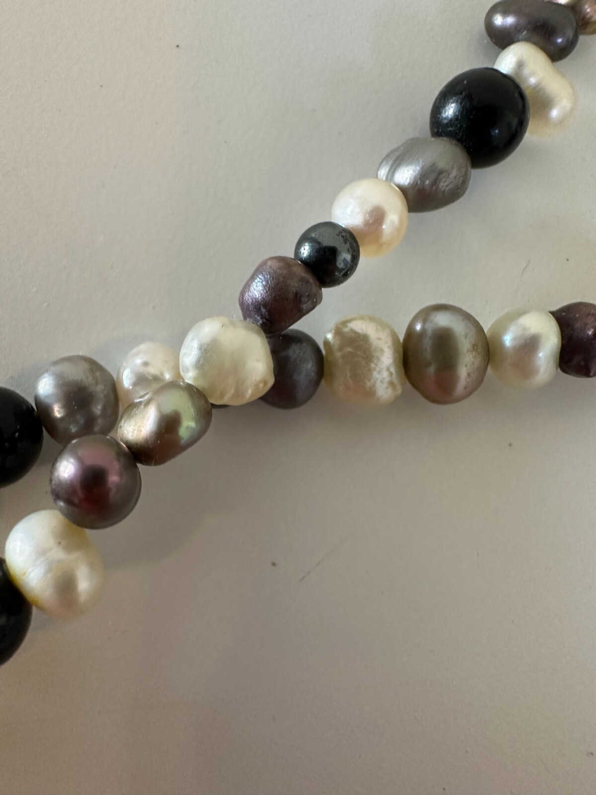 Paintbrush Jasper Pearl Necklace Pendant Asian Moon Sterling Silver Iridescent
