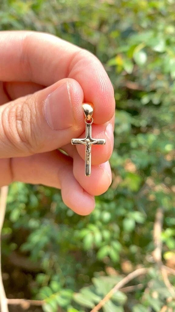 Jesus Crist Cross 14K Pendant GF Charm Jewelry Gifts Catholics For Adults Kids