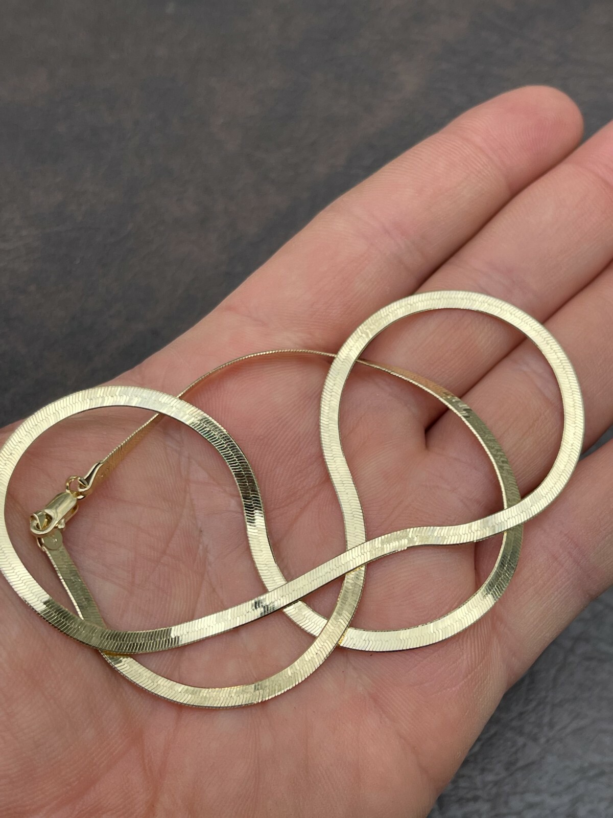 14k Gold Plated Solid 925 Sterling Silver Herringbone Chain Necklace Braid 3-9mm